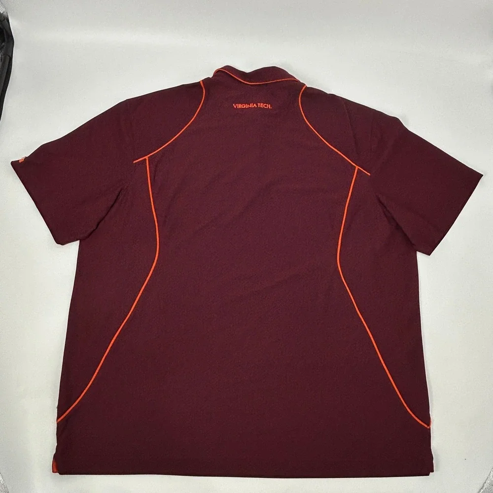 Virginia Tech Hokies Shirt Men's 3XL Maroon‎ Nike Dri-Fit VT Short Sleeve Polo